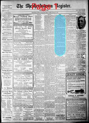 Page thumbnail for Shepherdstown Register