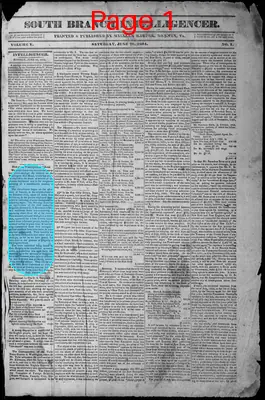 Page thumbnail for South Branch Intelligencer
