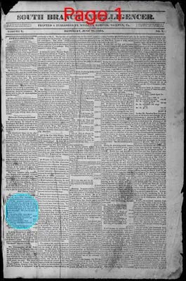 Page thumbnail for South Branch Intelligencer