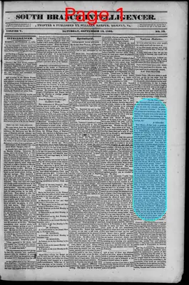 Page thumbnail for South Branch Intelligencer