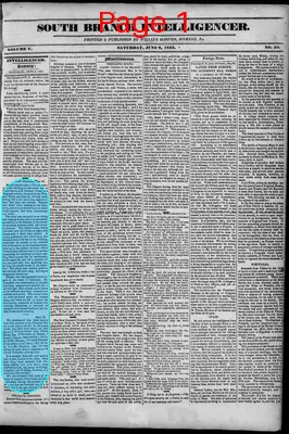 Page thumbnail for South Branch Intelligencer