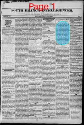 Page thumbnail for South Branch Intelligencer