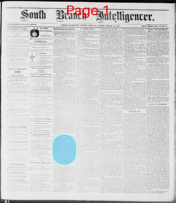 Page thumbnail for South Branch Intelligencer
