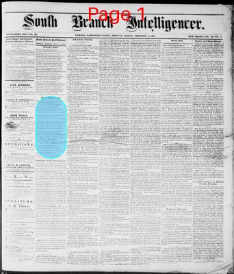 Page thumbnail for South Branch Intelligencer