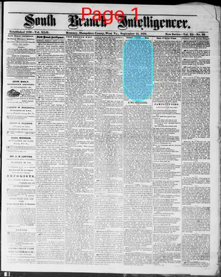 Page thumbnail for South Branch Intelligencer