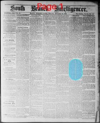 Page thumbnail for South Branch Intelligencer