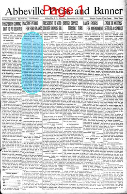 Page thumbnail for The Abbeville Press And Banner