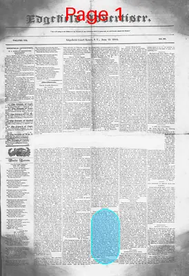Page thumbnail for Edgefield Advertiser