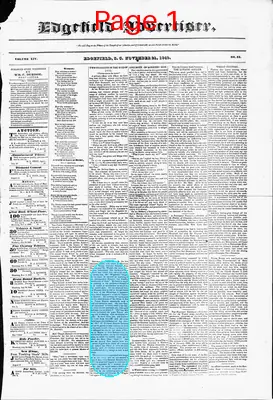 Page thumbnail for Edgefield Advertiser