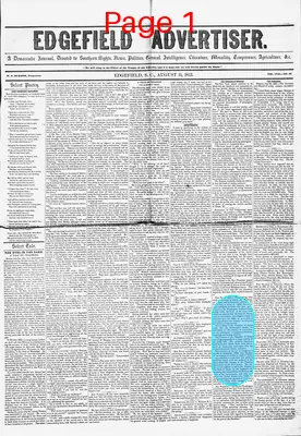 Page thumbnail for Edgefield Advertiser