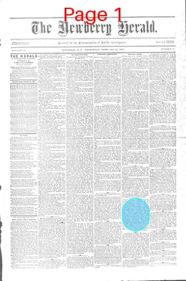 Page thumbnail for The Newberry Herald