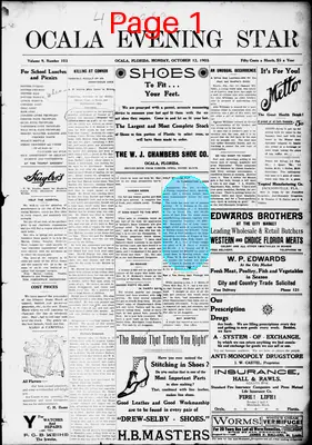 Page thumbnail for The Ocala Evening Star