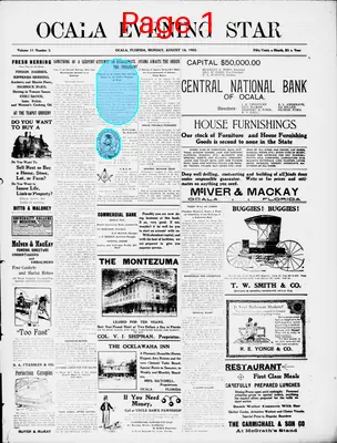 Page thumbnail for The Ocala Evening Star