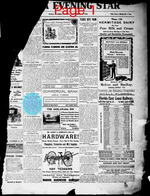 Page thumbnail for The Ocala Evening Star
