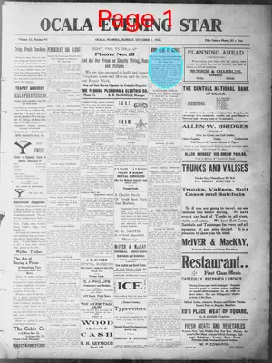 Page thumbnail for The Ocala Evening Star