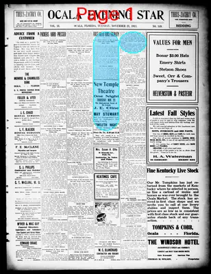Page thumbnail for The Ocala Evening Star