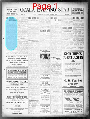Page thumbnail for The Ocala Evening Star