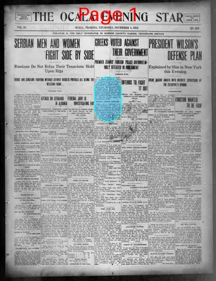Page thumbnail for The Ocala Evening Star