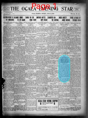 Page thumbnail for The Ocala Evening Star