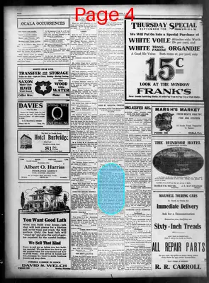 Page thumbnail for The Ocala Evening Star