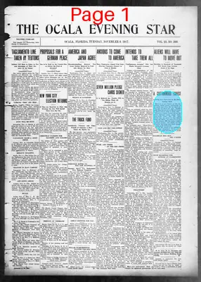 Page thumbnail for The Ocala Evening Star