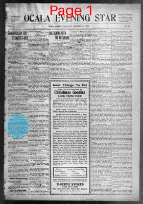 Page thumbnail for The Ocala Evening Star