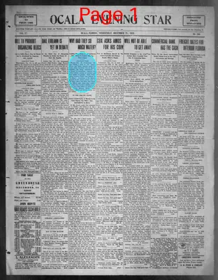 Page thumbnail for The Ocala Evening Star