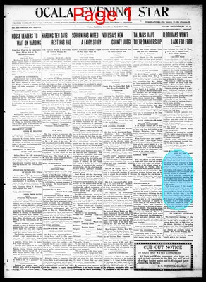 Page thumbnail for The Ocala Evening Star