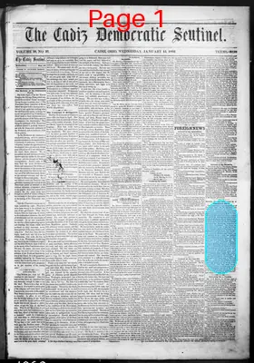 Page thumbnail for The Cadiz Democratic Sentinel