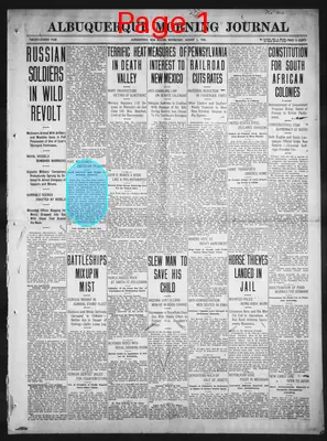 Page thumbnail for Albuquerque Morning Journal
