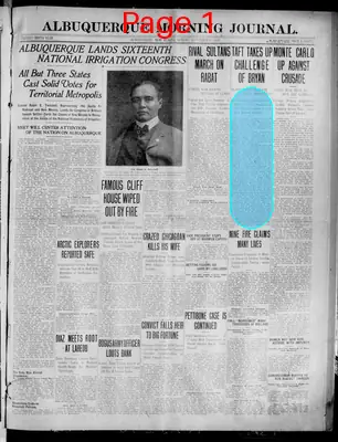 Page thumbnail for Albuquerque Morning Journal