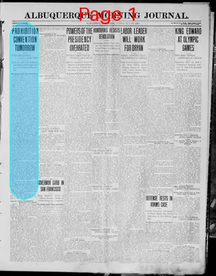 Page thumbnail for Albuquerque Morning Journal