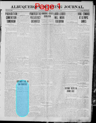Page thumbnail for Albuquerque Morning Journal