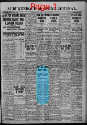 Page thumbnail for Albuquerque Morning Journal