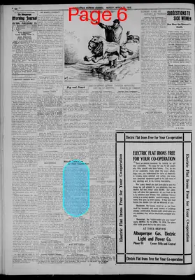 Page thumbnail for Albuquerque Morning Journal
