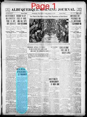 Page thumbnail for Albuquerque Morning Journal