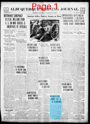 Page thumbnail for Albuquerque Morning Journal
