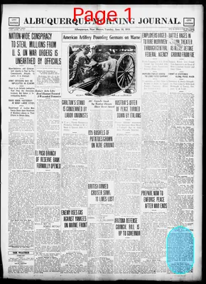 Page thumbnail for Albuquerque Morning Journal