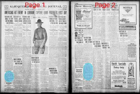 Page thumbnail for Albuquerque Morning Journal