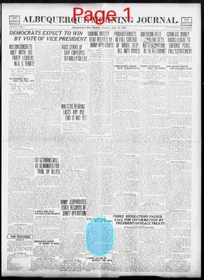Page thumbnail for Albuquerque Morning Journal