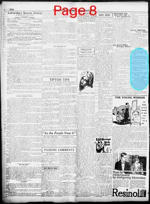 Page thumbnail for Albuquerque Morning Journal
