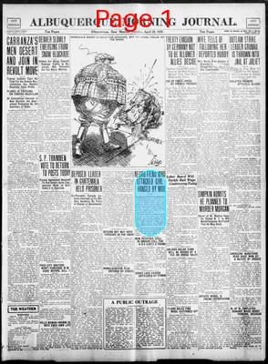 Page thumbnail for Albuquerque Morning Journal