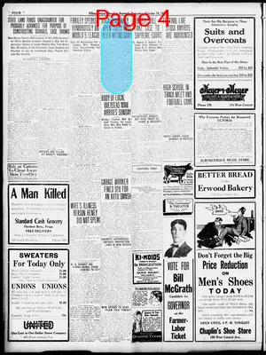 Page thumbnail for Albuquerque Morning Journal