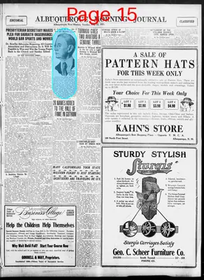 Page thumbnail for Albuquerque Morning Journal