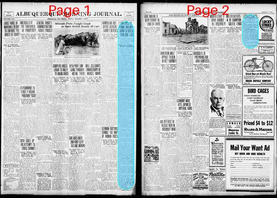 Page thumbnail for Albuquerque Morning Journal