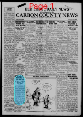 Page thumbnail for Red Lodge Daily News Combined With Carbon County News