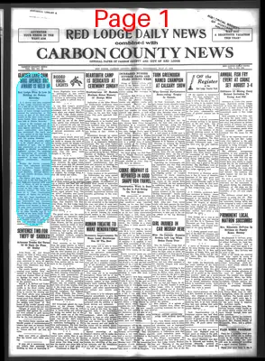 Page thumbnail for Red Lodge Daily News Combined With Carbon County News