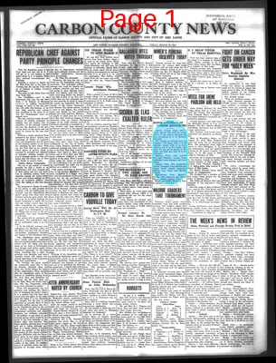 Page thumbnail for Carbon County News
