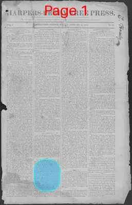 Page thumbnail for Harpers Ferry Free Press