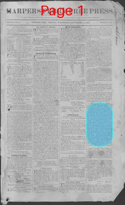 Page thumbnail for Harpers Ferry Free Press